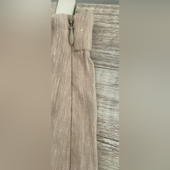 J Jill Linen Blend Cropped Pants Khaki Button Ankle Detail Side Zip NWT XL - Picture 7 of 10